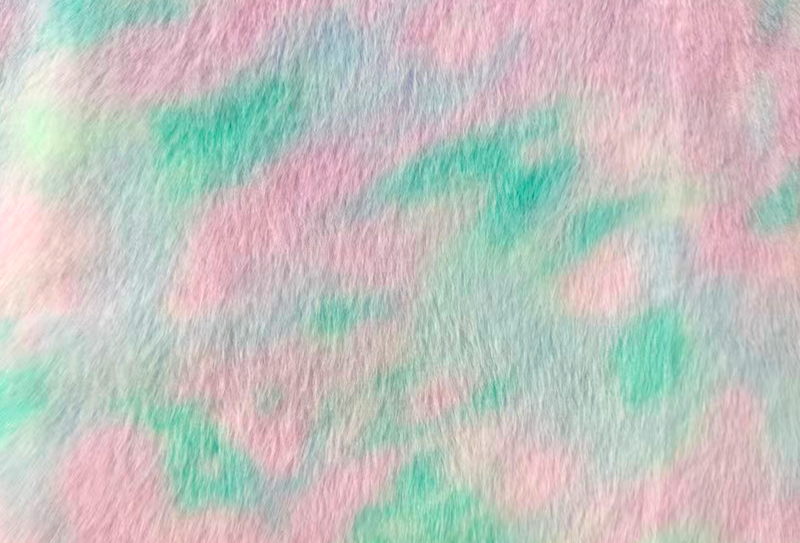 Ткань из искусственной норки цвета радуги, 500GSM, европейская норка Ткань из искусственной норки цвета радуги, 500GSM, европейская норка