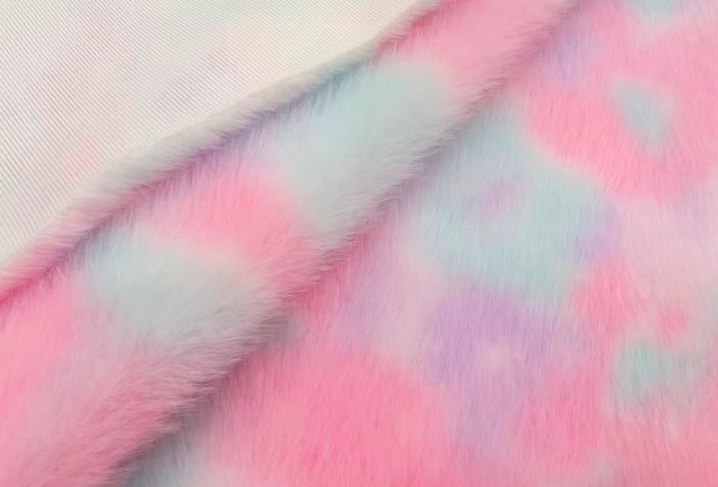 Ткань из искусственной норки цвета радуги, 500GSM, европейская норка Ткань из искусственной норки цвета радуги, 500GSM, европейская норка