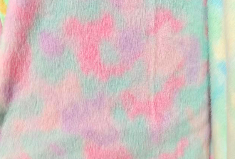 Ткань из искусственной норки цвета радуги, 500GSM, европейская норка Ткань из искусственной норки цвета радуги, 500GSM, европейская норка